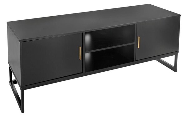Televizní kovový skříň v černé barvě MEK, 145x58x45 cm