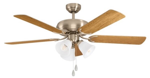 Eglo 35077 - Stropní ventilátor LAS PALMAS 3xE27/40W/230V matný chrom/hnědá