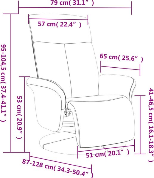 VidaXL Polohovací křeslo s podnožkou textil [356526] Barva: Hnědá