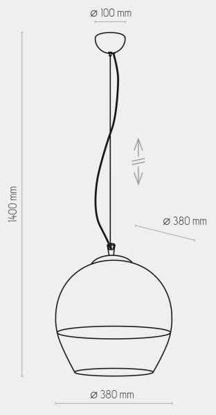 Lustr na lanku BOULETTE 1xE27/60W/230V zlatá
