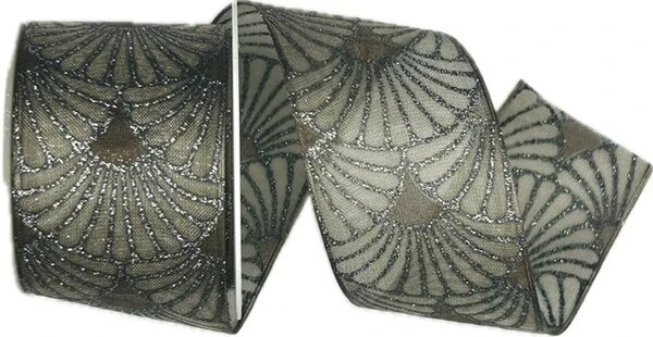 Stuha vánoční organzová GLAMOUR FESTIVAL GRANIT 40mm x 2m (14,50,-Kč/m)