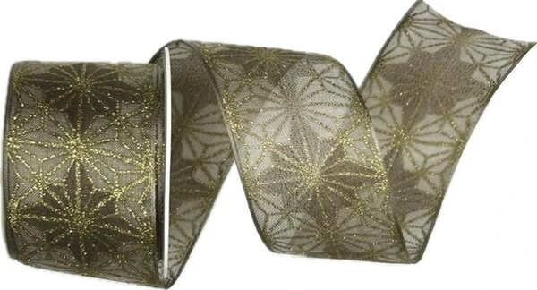 Vánoční stuha organzová Organdy Gala Premium – Taupe Gold 40mm x 2m (16,- Kč/m)