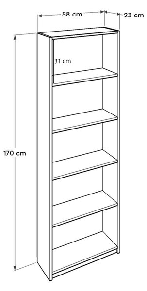 ASIR Knihovna KTP150 bílá