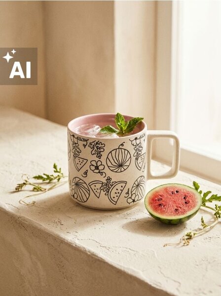 Sinsay - Keramický hrnek s uchem - pastelová růžová