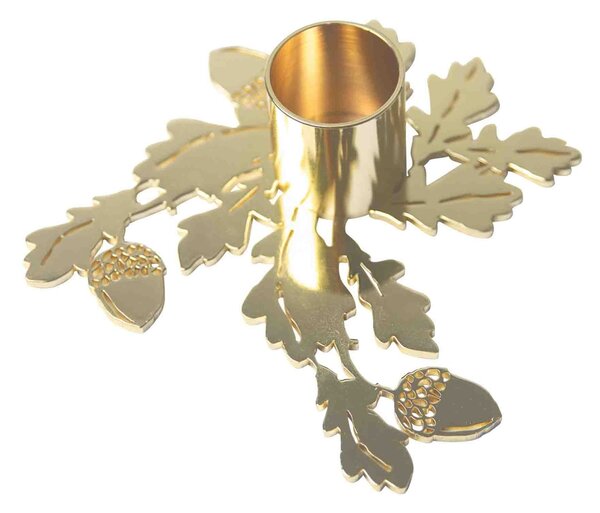 Kovový svícen Oak Branch Gold