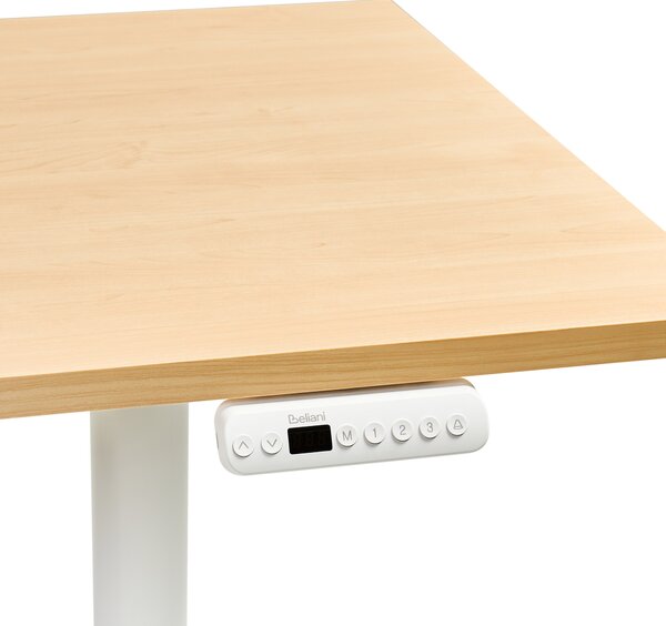 Elektricky výškově nastavitelný pracovní stůl DESTINAS Světle hnědá/Bílá 160 cm 72 cm