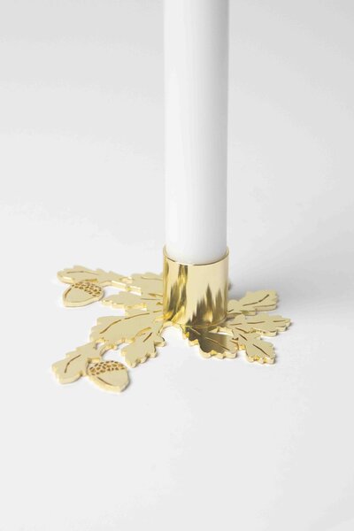 Kovový svícen Oak Branch Gold
