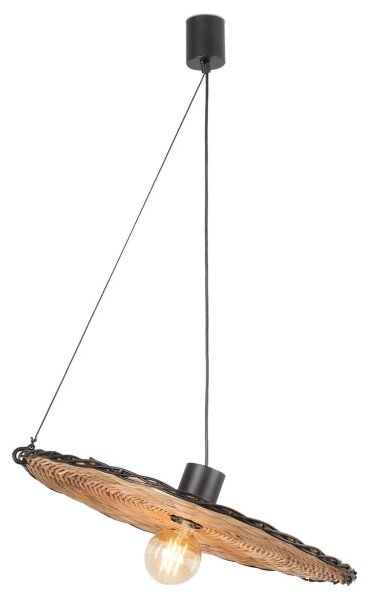 FARO 68590-70 - Lustr na lanku COSTAS 1xE27/15W/230V pr. 100 cm černá/ratan