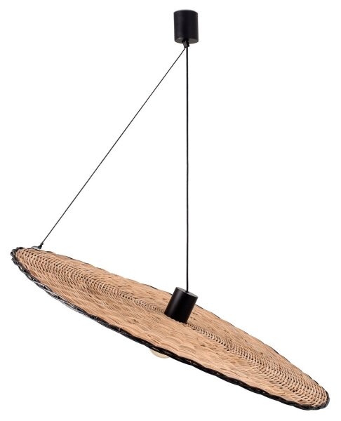FARO 68590-70 - Lustr na lanku COSTAS 1xE27/15W/230V pr. 100 cm černá/ratan