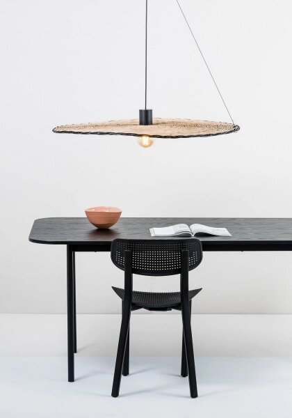 FARO 68590-70 - Lustr na lanku COSTAS 1xE27/15W/230V pr. 100 cm černá/ratan