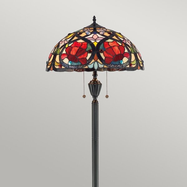 Elstead QZ-LARISSA-FL - Stojací lampa Tiffany LARISSA 2xE27/100W/230V