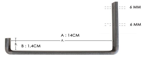 Kalune Design Nástěnná police LAM II 60 cm ořech/černá