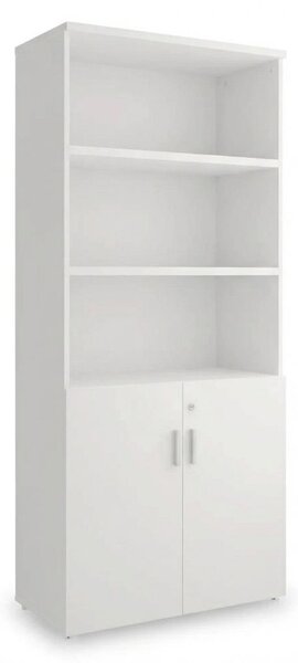 Vysoká skříň SimpleOffice 80 x 40 x 180 cm, bílá