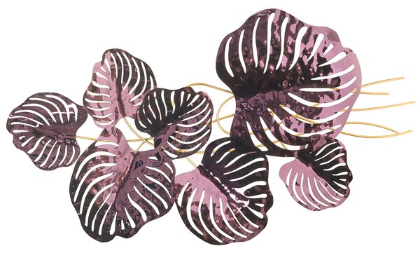 Závěsná ozdoba List HOLMIUM Kov 50 cm Purpurová