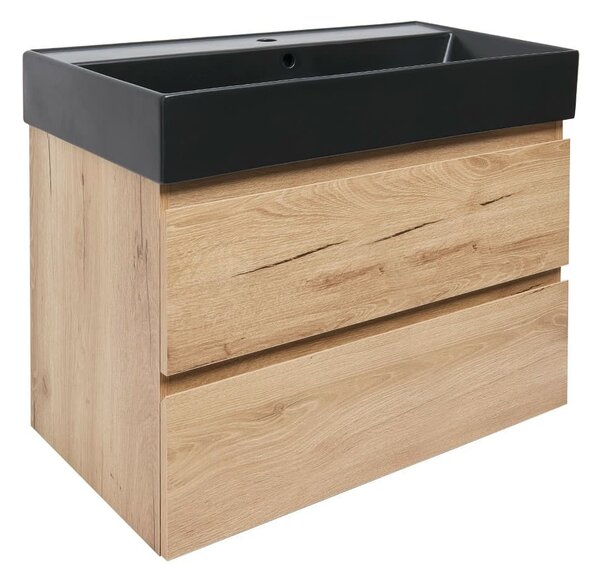 Koupelnová skříňka s umyvadlem SAT B-Way 79x50x45 cm dub mat BWAY80OAKU4B