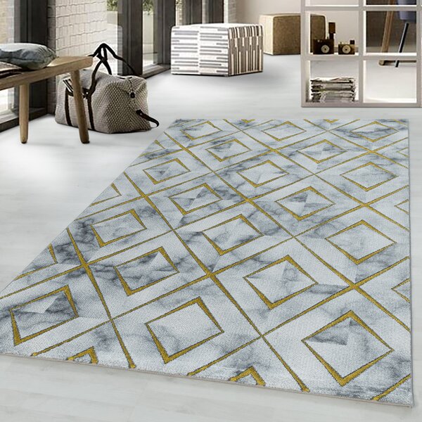 Ayyildiz, Kusový koberec Naxos 3811 gold, 140x200, šedá, kancelář