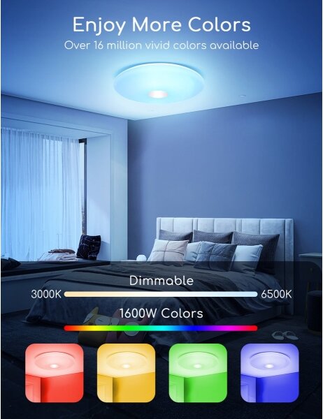 Aigostar - LED RGBW Stmívatelné stropní svítidlo 18W/230V pr. 34 cm Wi-Fi