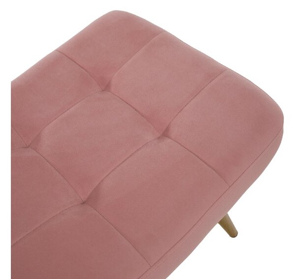 Relaxační křeslo ušák s podnožkou LUMEN - růžová Velvet látka