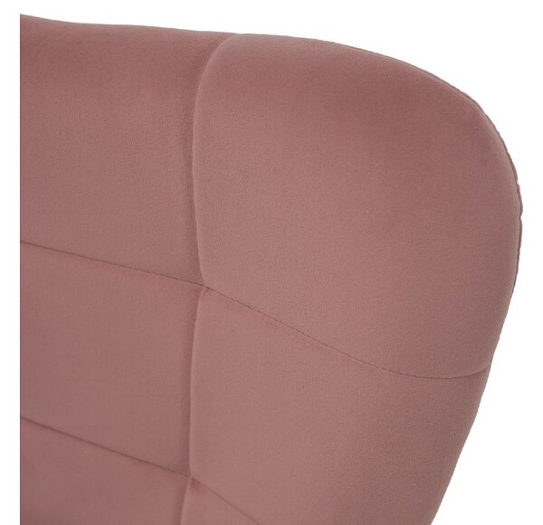 Relaxační křeslo ušák s podnožkou LUMEN - růžová Velvet látka