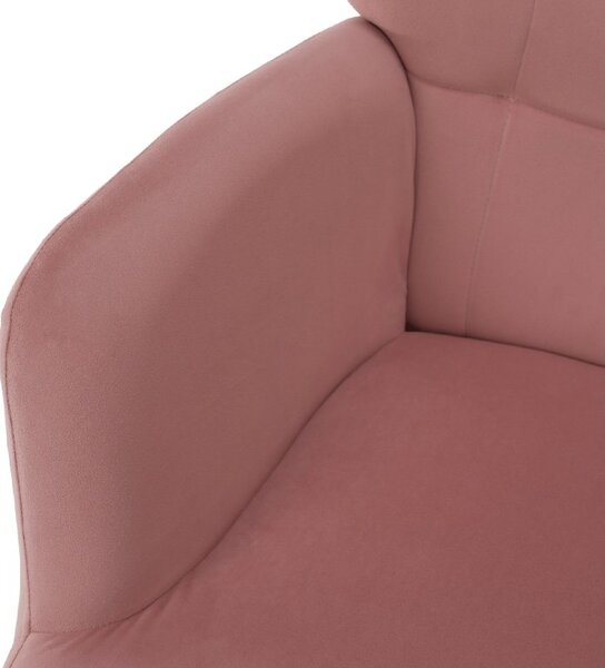 Relaxační křeslo ušák s podnožkou LUMEN - růžová Velvet látka