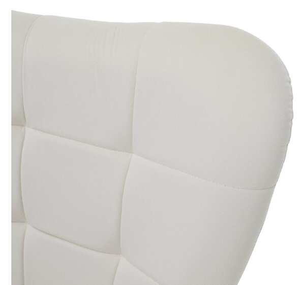 Relaxační křeslo ušák s podnožkou LUMEN - bílá Velvet látka
