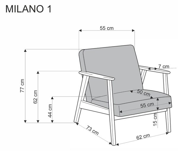 HALMAR Křeslo MILANO béžové
