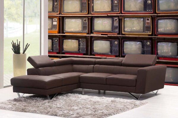 DIMEX | Vliesová fototapeta Zeď starých televizorů MS-5-2161 | 375 x 250 cm| červená, černá, žlutá, oranžová, šedá