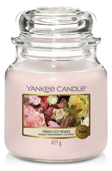 VONNÁ SVÍČKA YANKEE CANDLE FRESH CUT ROSES CLASSIC STŘEDNÍ