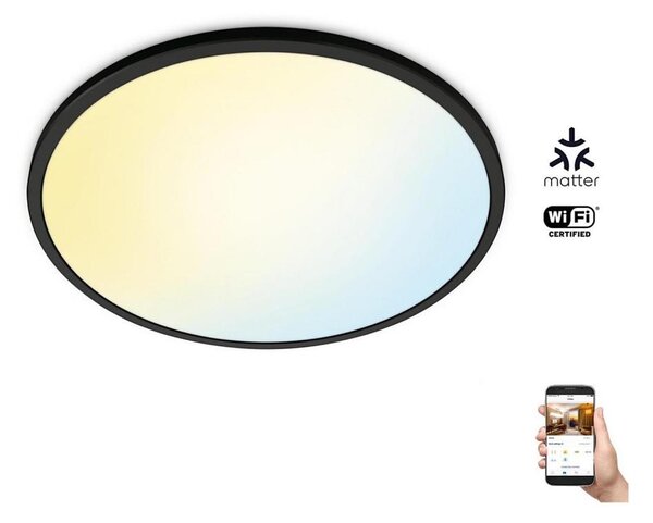 WiZ - LED Stmívatelné stropní svítidlo SUPERSLIM LED/22W/230V černá Wi-Fi