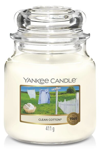 VONNÁ SVÍČKA YANKEE CANDLE CLEAN COTTON CLASSIC STŘEDNÍ