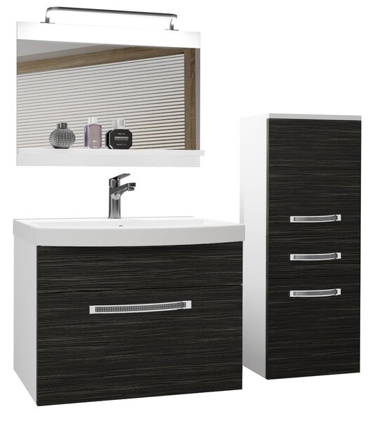 Koupelnový nábytek Belini Premium Full Version královský eben + umyvadlo + zrcadlo + LED osvětlení Glamour 21
