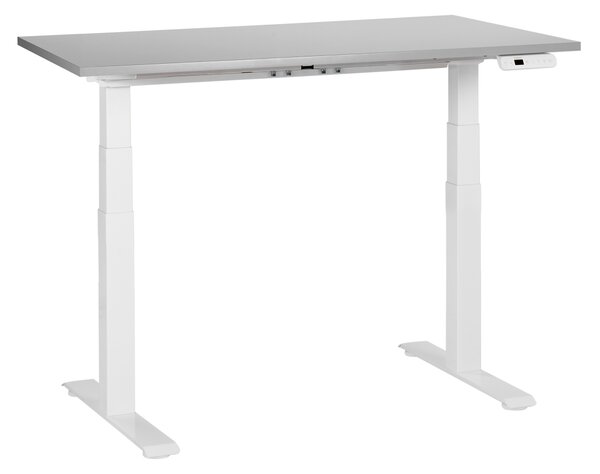 Elektricky výškově nastavitelný pracovní stůl DESTINES Šedá/Bílá 120 cm 72 cm