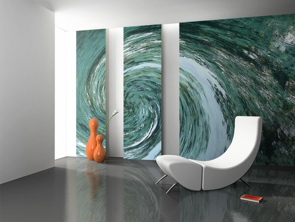 Fototapeta Prvek vody - moderní abstrakce vodního víru v tyrkysové barvě