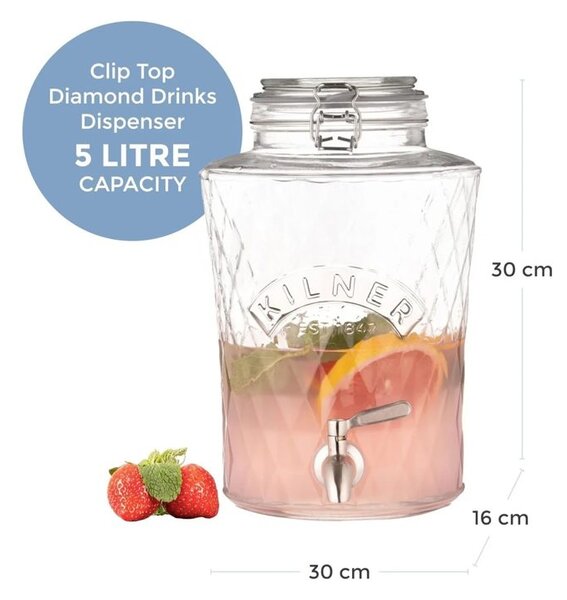 Kilner Soudek s kovovým kohoutkem Diamond 5 l
