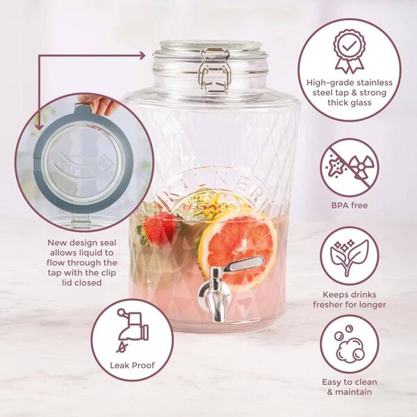 Kilner Soudek s kovovým kohoutkem Diamond 5 l