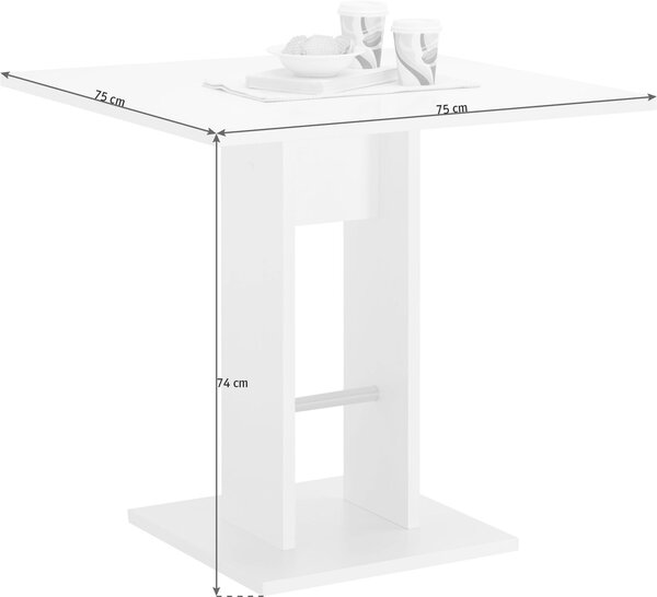 JÍDELNÍ STŮL, bílá, 75/75/74 cm Carryhome - Jídelní stoly