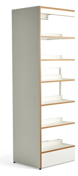 AJ Produkty Regál na knihy STORY, přídavný, oboustranný, 2240x723x585 mm, 6 polic, bílá