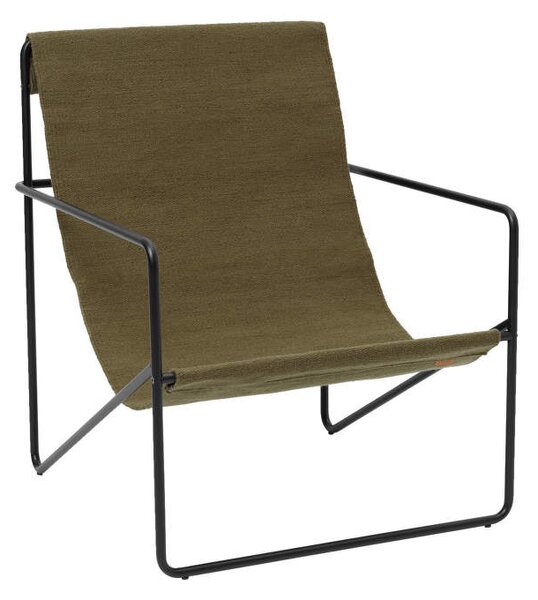 Ferm Living Křeslo Desert Lounge Chair, black/olive