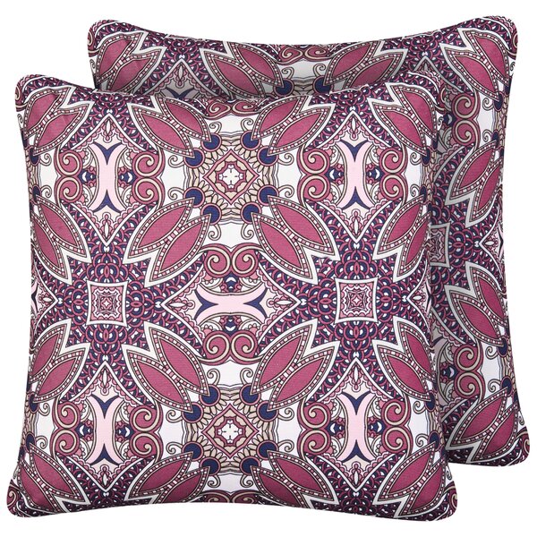 Sada 2 venkovních polštářů MIRAGE Orientální vzor 45 x 45 cm Purpurová