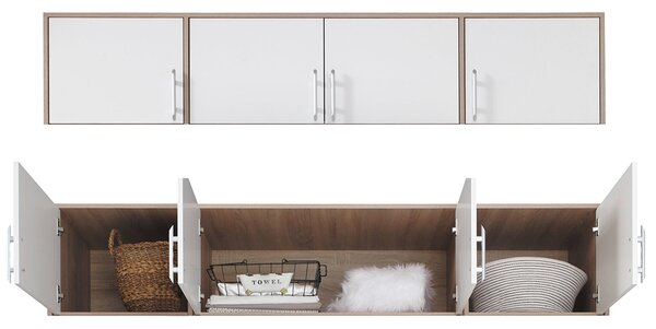 SMART sb | šatní skříň SRL1 + nástavec SRN1 + zrcadlo | 200 cm | sonoma/bílá