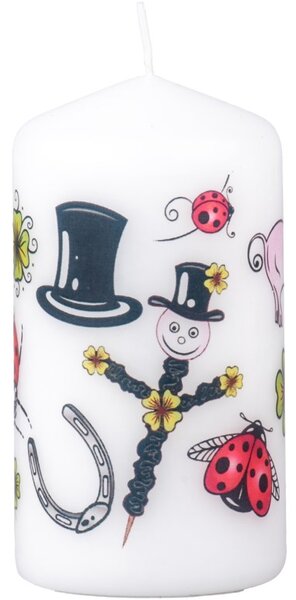 Válec 50x90 mm Motivy pro štěstí, svíčka