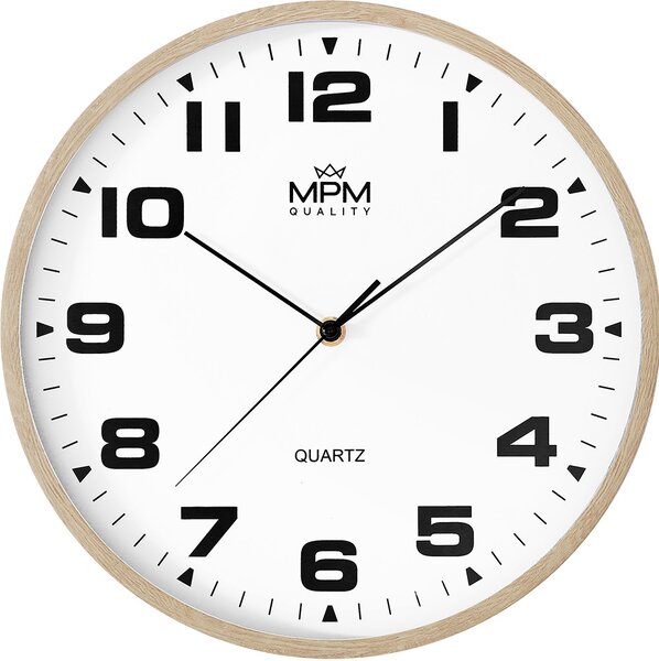 MPM Stylové plastové nástěnné hodiny o průměru 304 mm E01.4462.5000