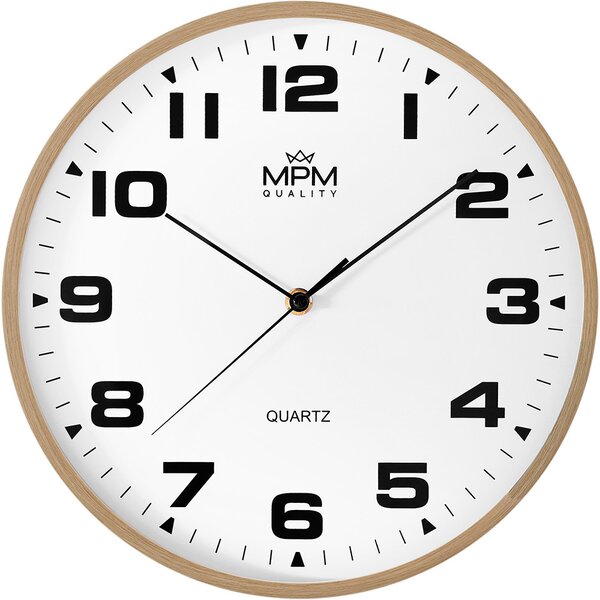 MPM Stylové plastové nástěnné hodiny o průměru 304 mm E01.4462.5100
