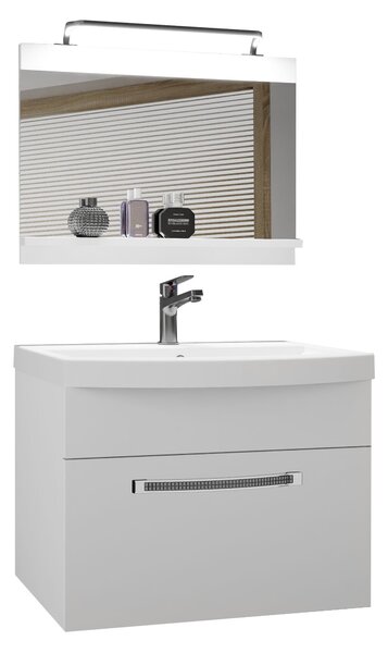 Koupelnový nábytek Belini Premium Full Version bílý mat + umyvadlo + zrcadlo + LED osvětlení Glamour 1