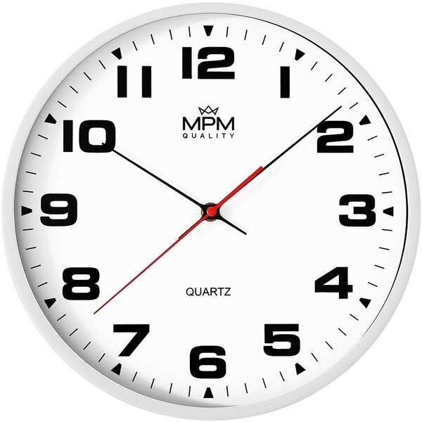 MPM Stylové plastové nástěnné hodiny o průměru 304 mm E01.4463.0000