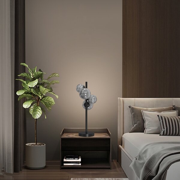 ONLI - Stolní lampa PALOMA 4xG9/10W/230V 48 cm černá/kouřová