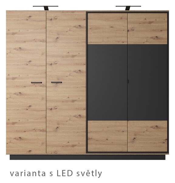 NEST | šatní skříň | 220 cm | artisan/antracit