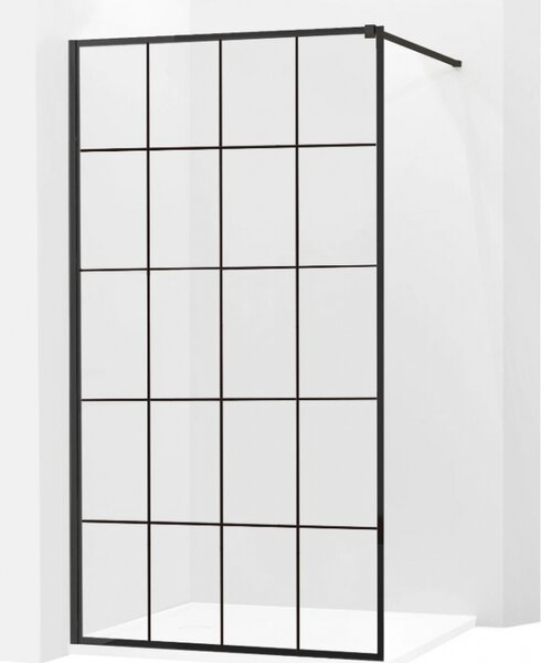 MEXEN KIOTO sprchová stěna walk-in 70x200 cm 8mm černý vzor - 1, 800-070-000-00-77 - MEXEN