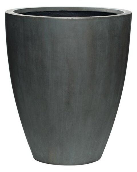 Pottery Pots Venkovní květináč kulatý Ben L, Charcoal cement (barva tmavě šedá), kolekce Cement, materiál Ficonstone, průměr 46,5 cm x v 55 cm, objem cca 71 l