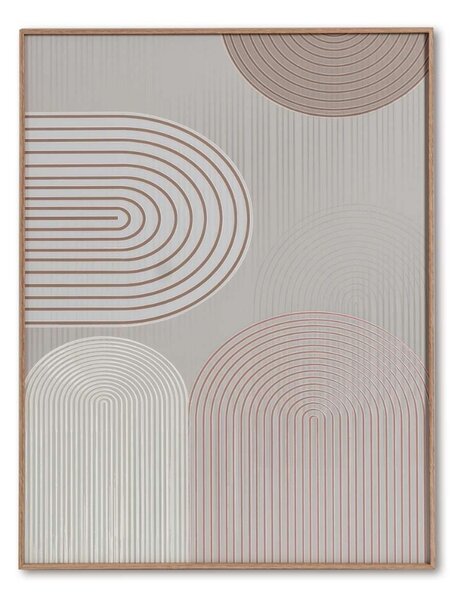 Somcasa Béžový abstraktní obraz Half-oval 80 x 60 cm